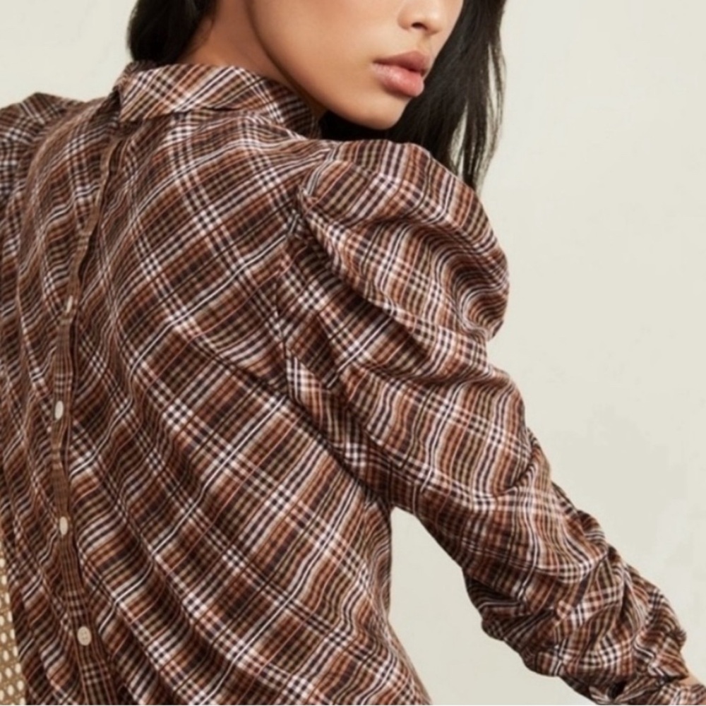 Veronica Beard Isabel Plaid Blouse